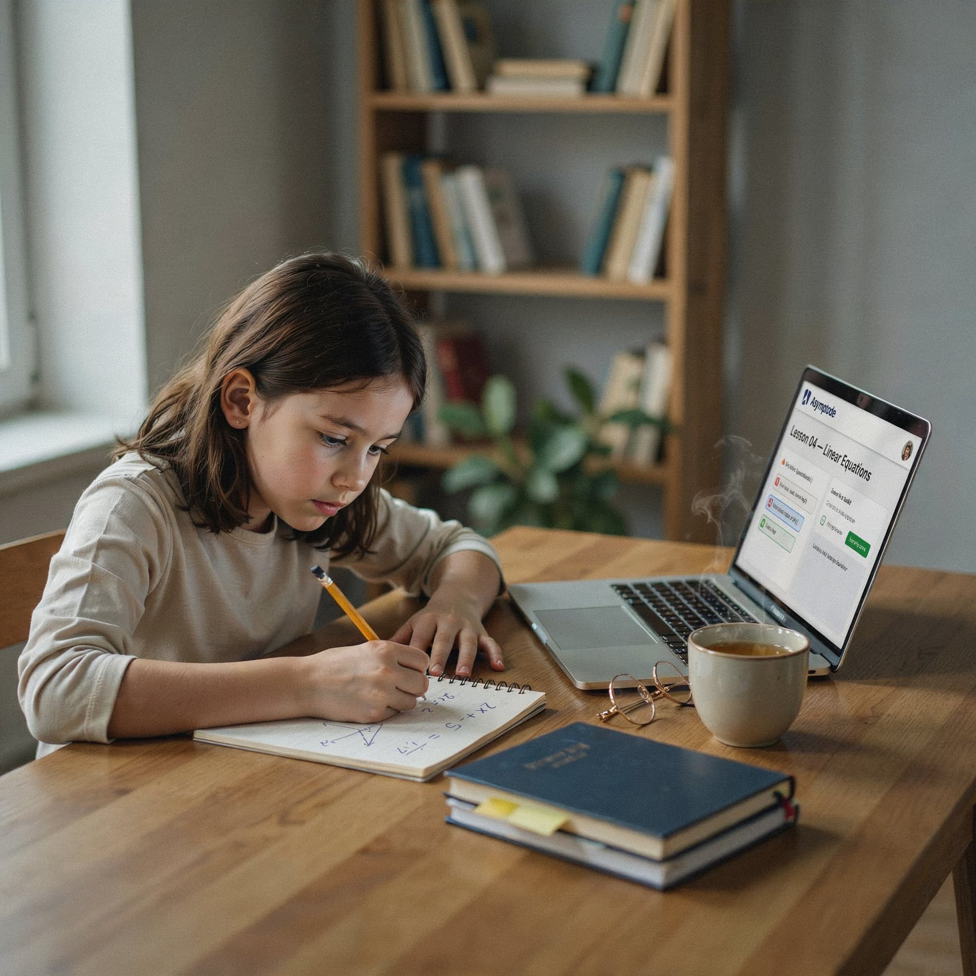 A student in a one-on-one online math and science mentorship session